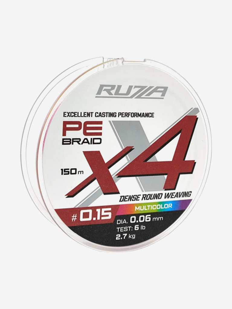 Шнур X4 150м Multicolor 0,06мм 2,7кг/6lb
