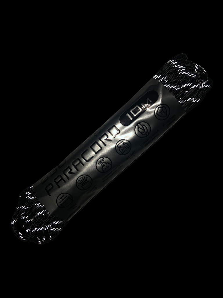 Паракорд 550 CORD nylon 10м RUS световозвращающий (black)