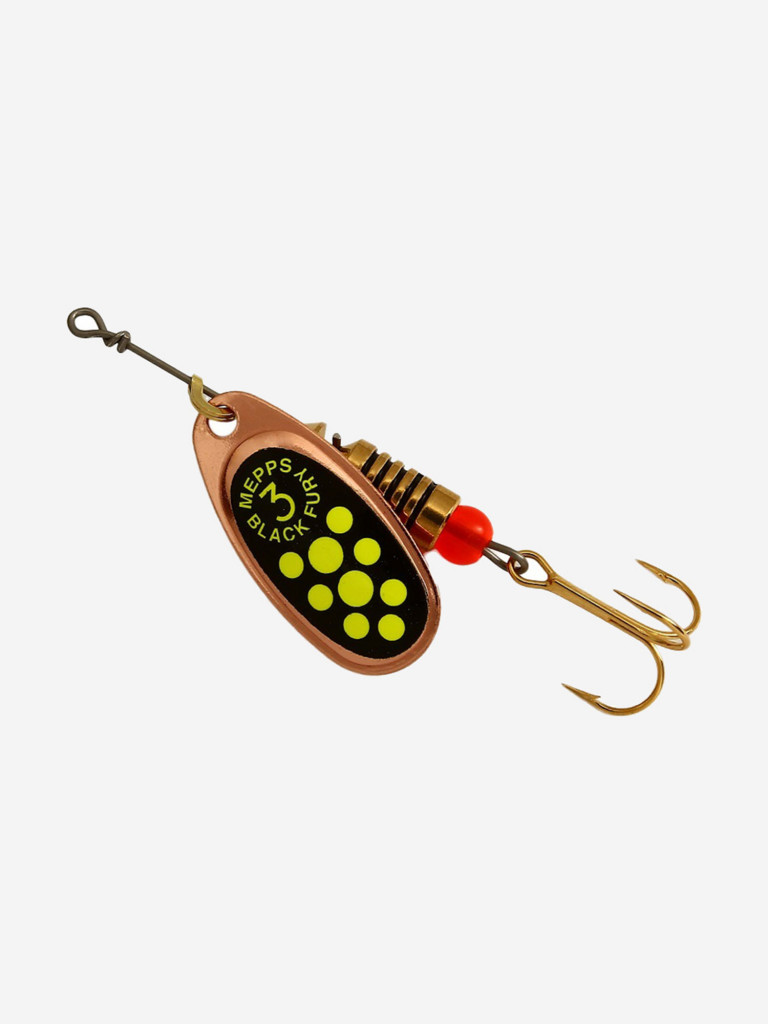 Блесна для рыбалки вертушка Mepps BLACK FURY 3, Copper/Chartreuse, 1 штука