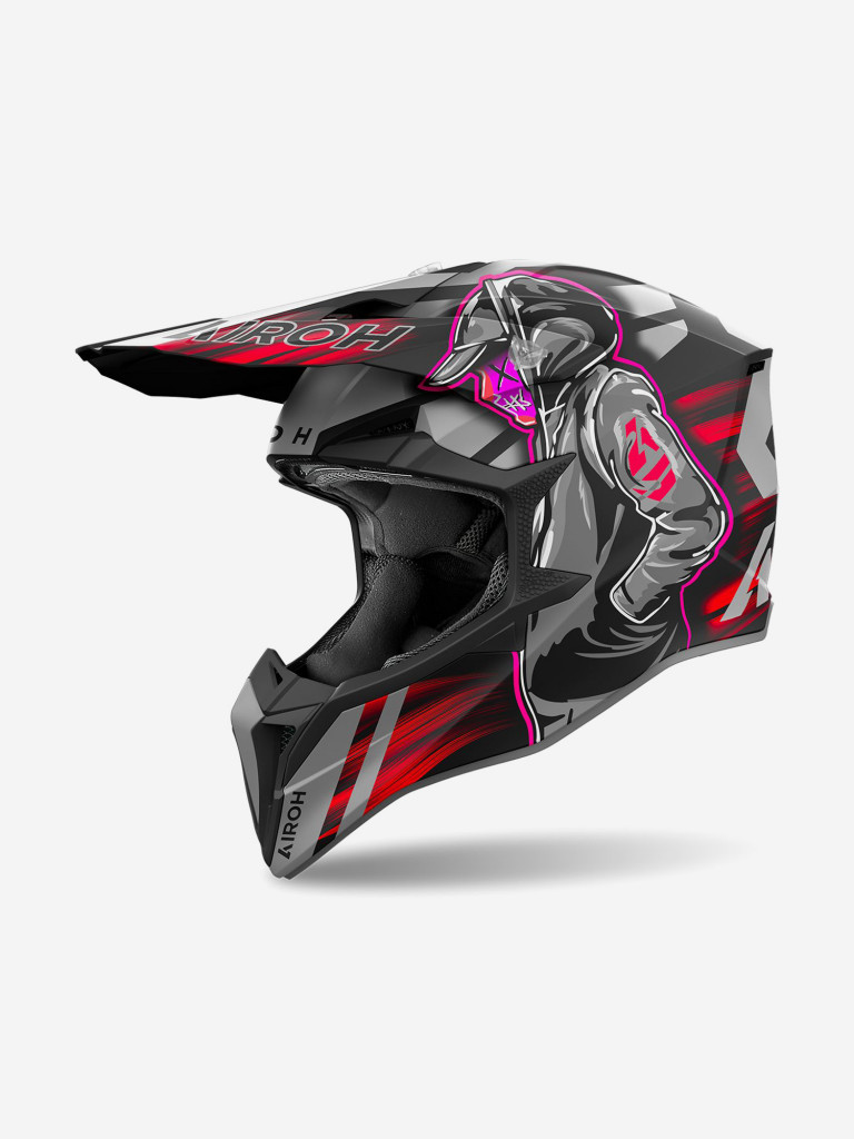 Мотошлем Кроссовый Airoh WRAAP CYBER Red Matt