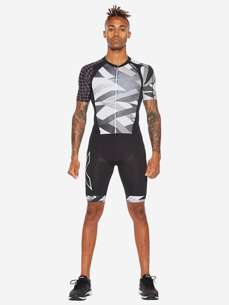 Мужской Компрессионный Костюм Для Триатлона 2XU Compression Full Zip Sleeved Trisuit