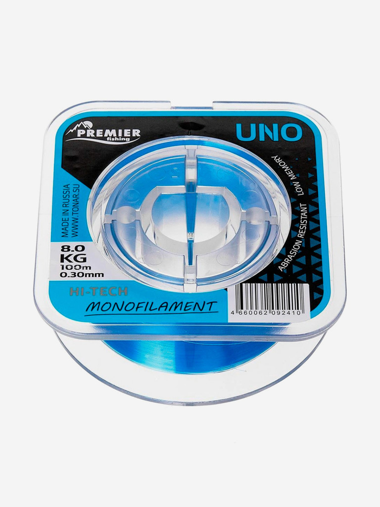 Леска для рыбалки Premier Fishing UNO Nylon 0,30мм, 100м, 8кг, голубой