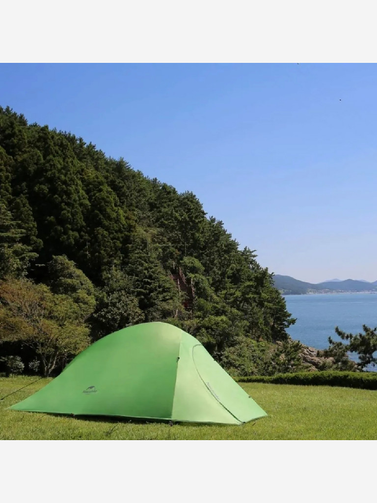 Палатка Naturehike Cloud Up 3 NH18T030-T 210T трехместная сверхлегкая с ковриком, зеленый, 6927595730621