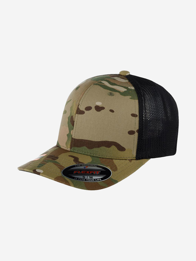 Бейсболка с сеточкой FLEXFIT 6511MC (оливковый)