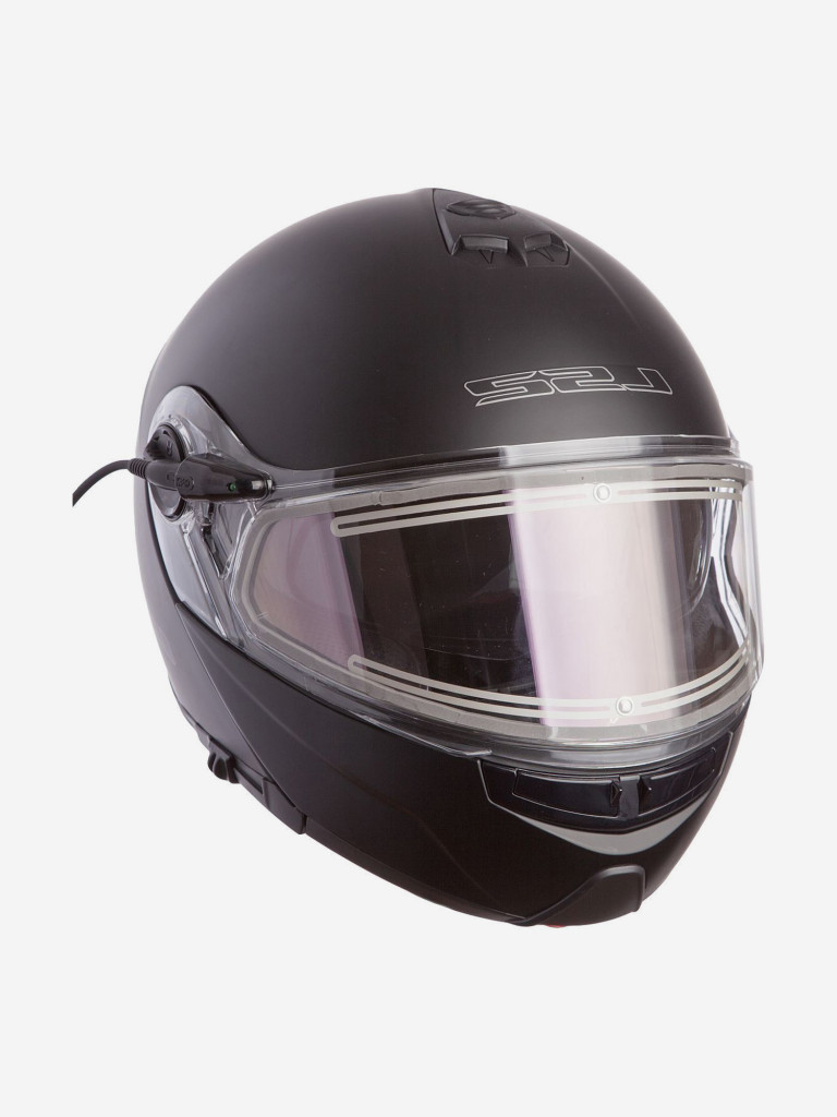 Мотошлем FF325 STROBE ELECTRIC SNOW Solid снегоходный LS2 (черный глянцевый)