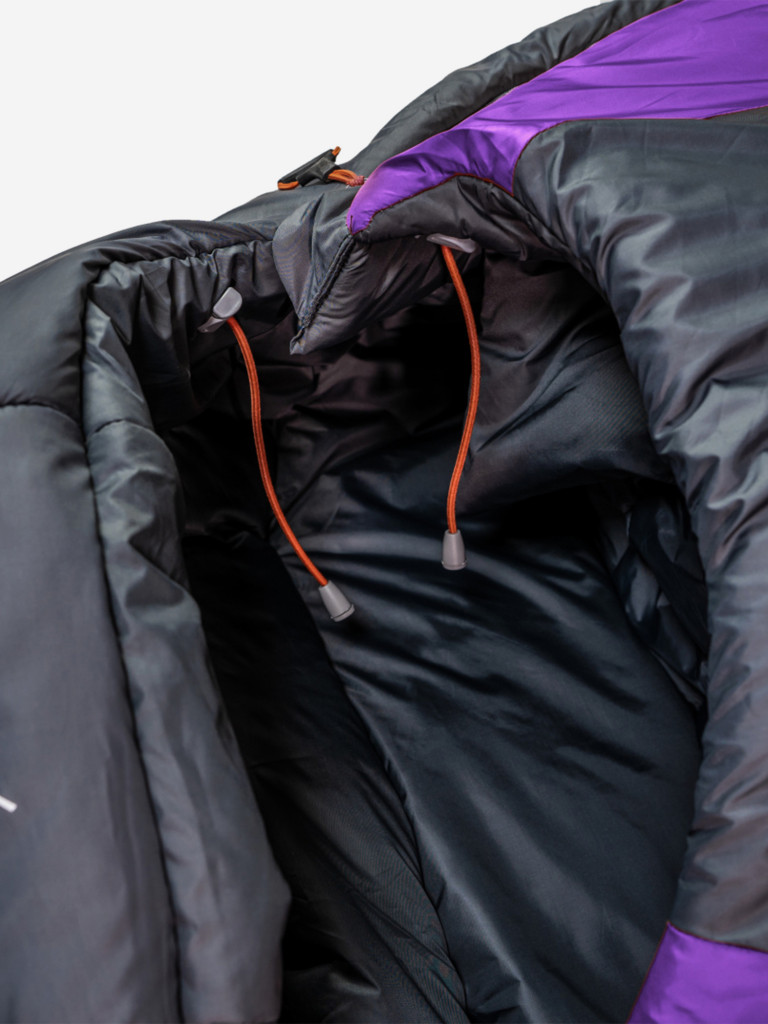 Спальный мешок TALBERG SUMMIT EXP -18°C, серый/фиолетовый, правый
