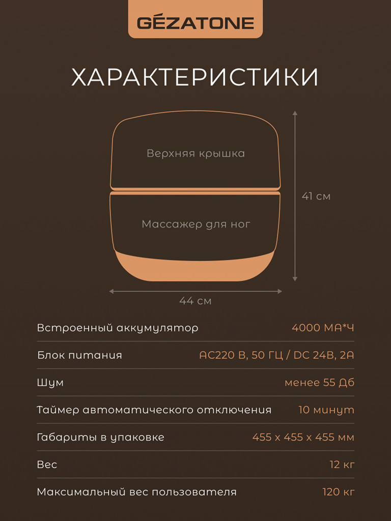 Массажер для ног беспроводной Gezatone AMG725W