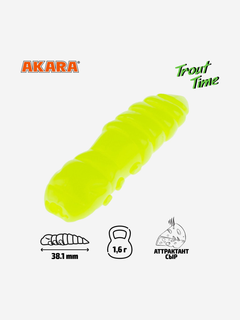 Силиконовая приманка Akara Trout Time TERMITE 1,5 Cheese 04Y (20 шт.)
