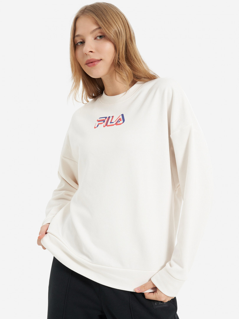 фото Свитшот женский оверсайз fila, бежевый