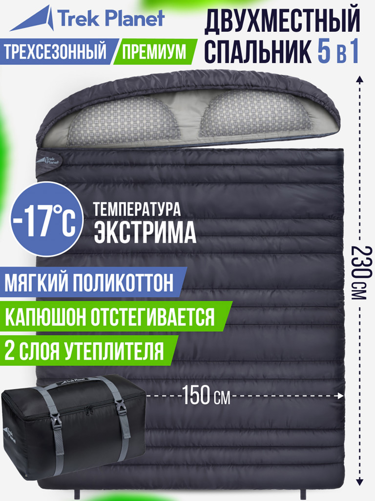 Cпальник-одеяло двойного размера Trek Planet Modena Double Lux