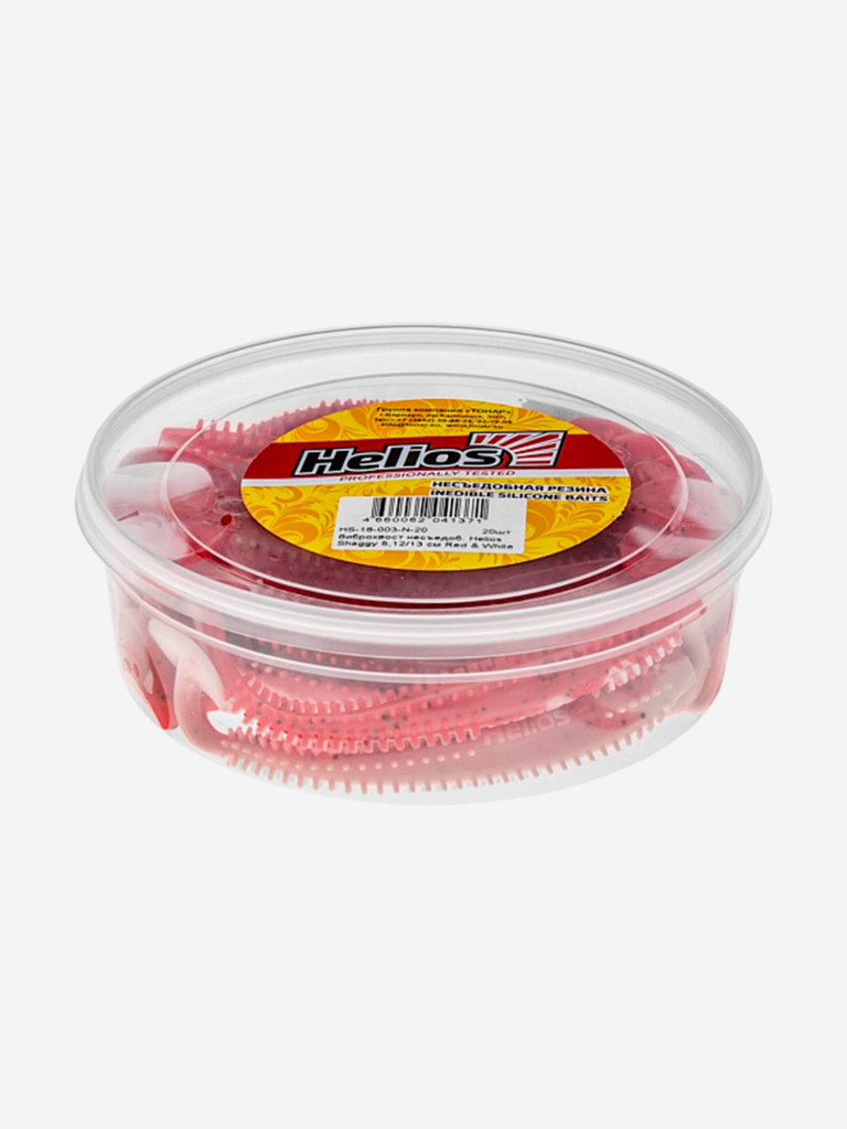Мягкая приманка Helios Shaggy, 5,12'' / 13 см, Red & White, 20 шт (HS-18-003-N-20)