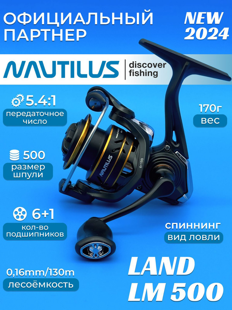 Катушка спиннинговая Nautilus Land LM500