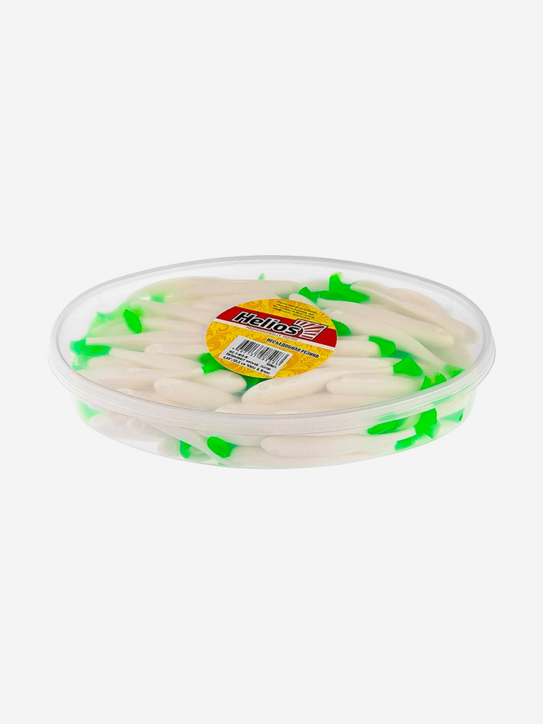 Мягкая приманка Helios Jumbo, 4,95'' / 12,5 см, White & Green, 100 шт (HS-7-016-N)