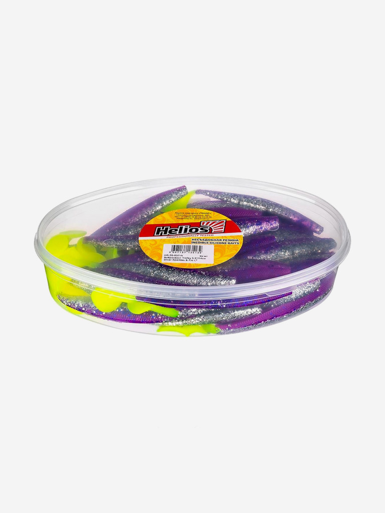 Мягкая приманка Helios Trofey, 5,5'' / 14 см, Silver Sparkles & Fio LT, 50 шт (HS-25-037-N)