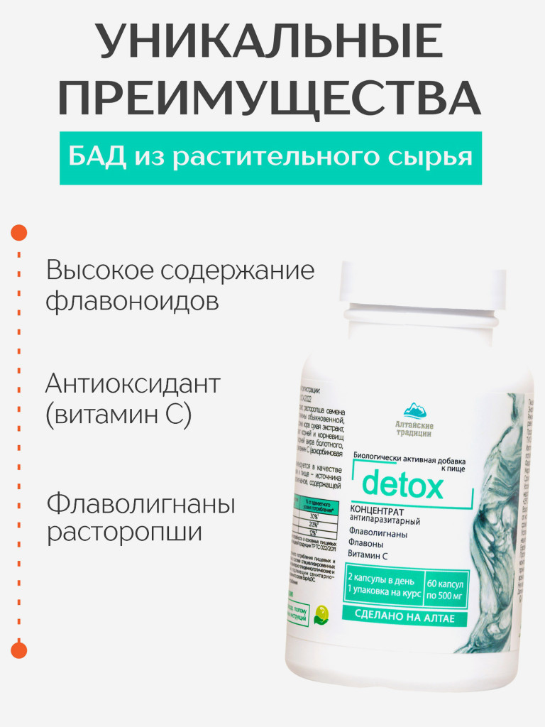 Концентрат DETOX, 60 капсул, Простые решения