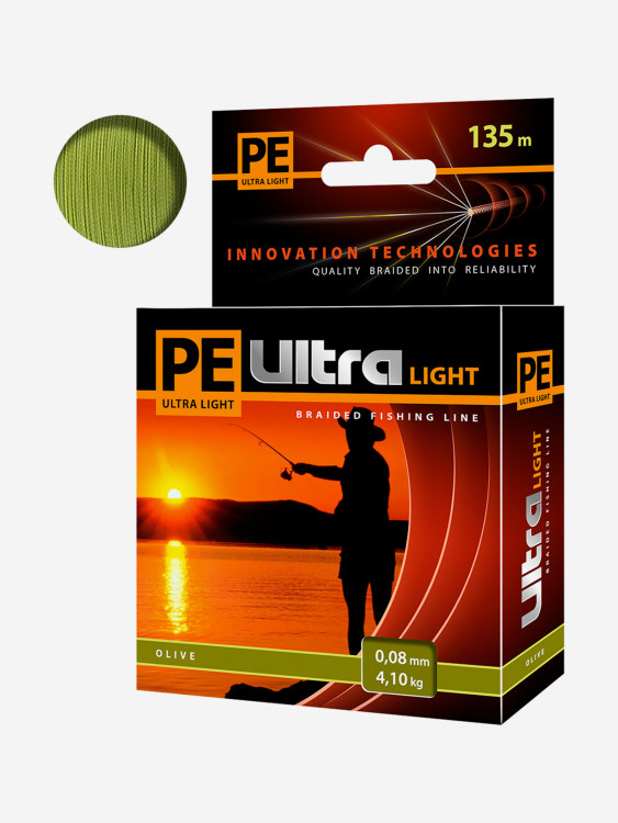 Плетеный шнур для рыбалки AQUA PE ULTRA LIGHT Olive 0,08mm 135m