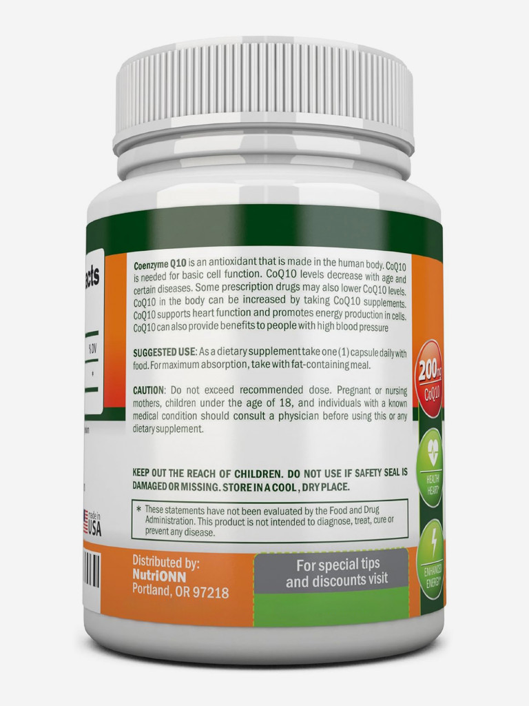 Коэнзим Q10, NutriONN, 200 мг, 120 капсул