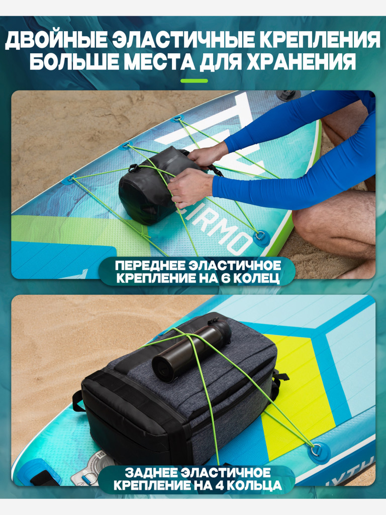 SUP-доска TCIRMO Wave Rhythm AQUA 10'6", надувная, универсальная, 320х84х15 см, до 176 кг
