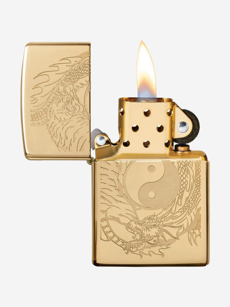 Зажигалка Zippo Classic Tiger and Dragon Design High Polish Brass