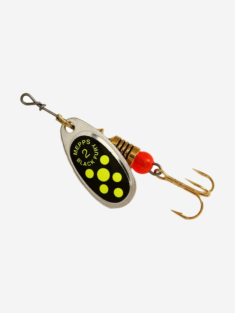 Блесна для рыбалки вертушка Mepps BLACK FURY 2, SILVER/Chartreuse, 1 штука