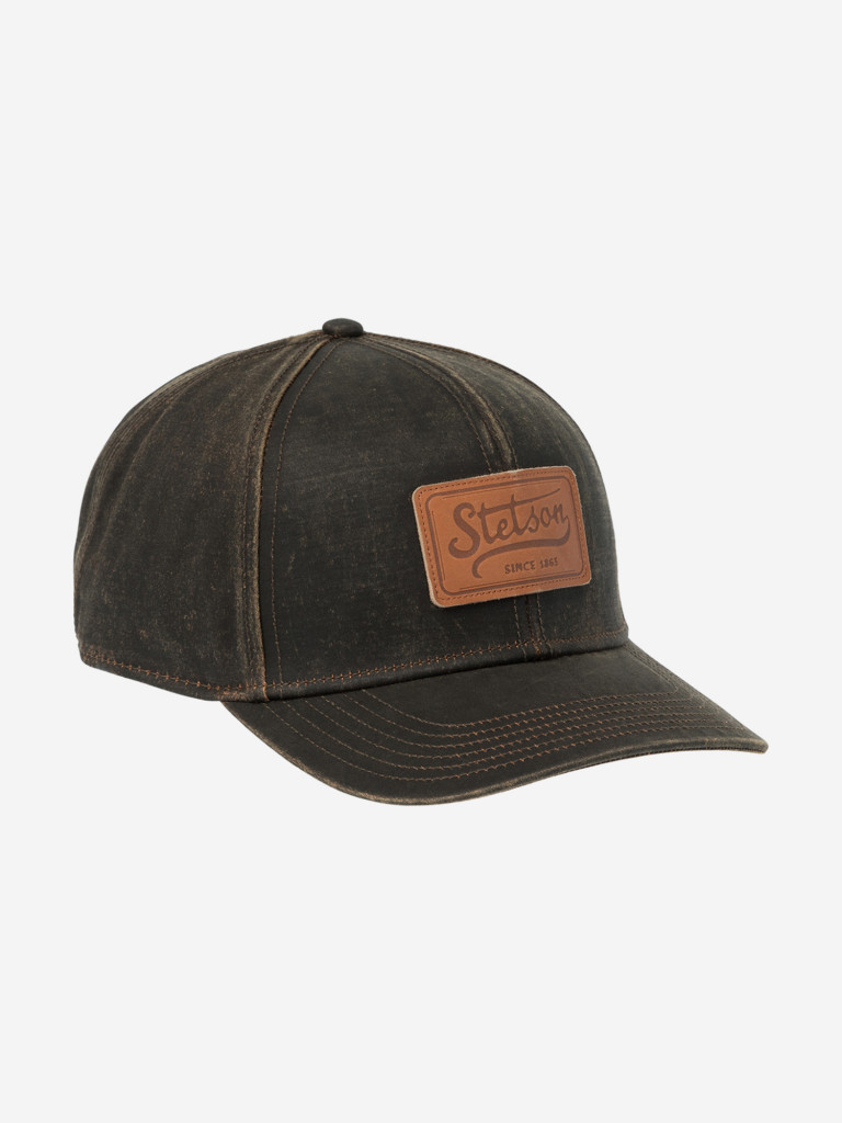 Бейсболка STETSON 7771111 BASEBALL CAP CO/PES LEATHER PATCH (коричневый)