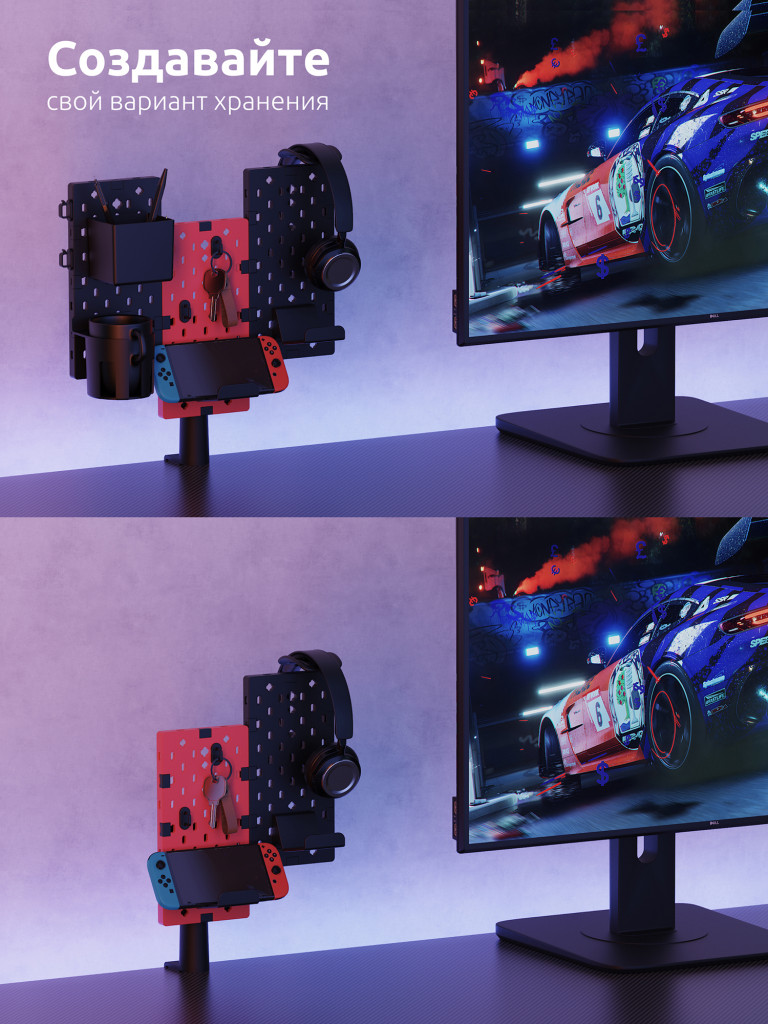 UNITEKI DMR128PT GAMING LINE Поворотный органайзер к столу на струбцине