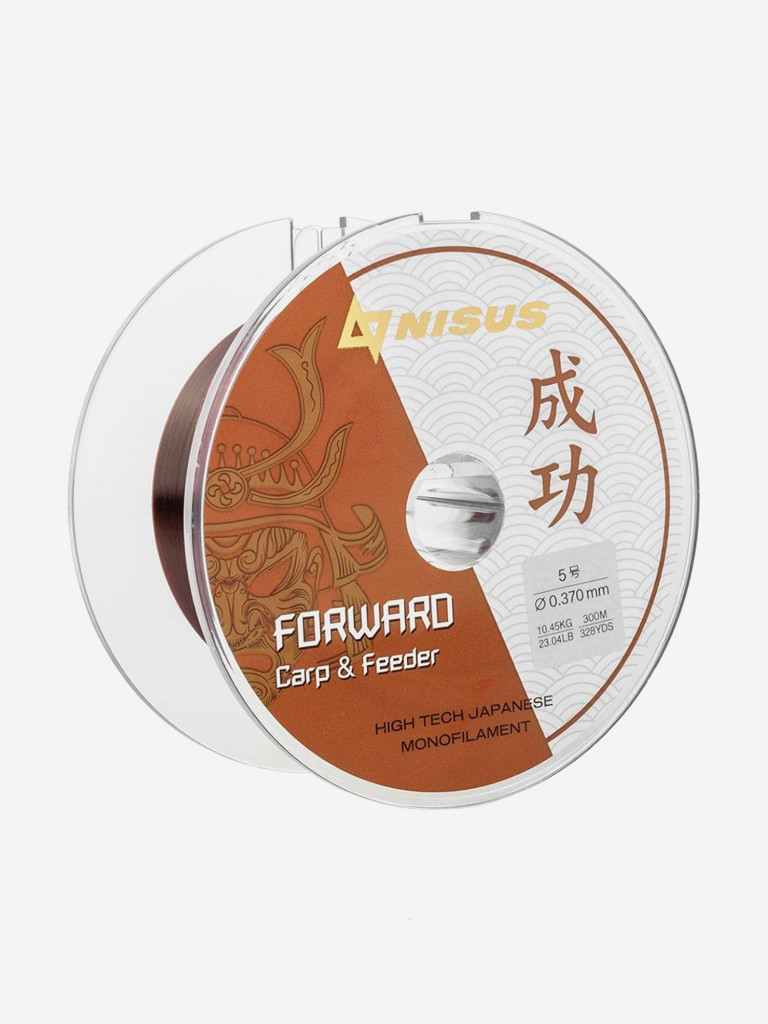 Леска для рыбалки Nisus FORWARD Carp&Feeder Nylon 0,370мм, 300м, 10,45кг, темно-коричневый