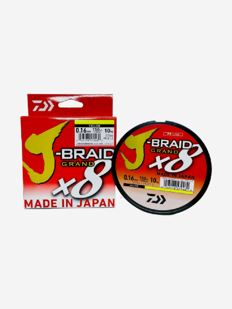 Шнур плетеный для спиннинга Daiwa J-Braid Grand x8 135 м 0.22 мм
