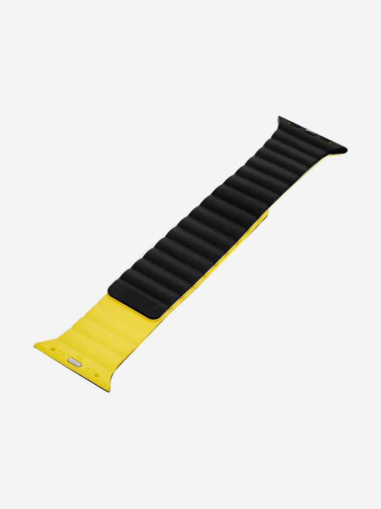 Ремешок для часов Apple Watch 41/40/38 mm Mutural Оригинал, ультралегкий силиконовый на магните — черно-желтый