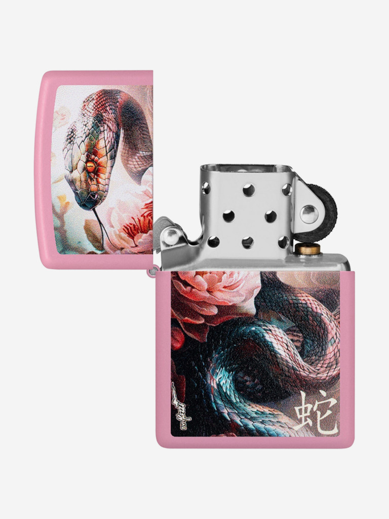 Зажигалка бензиновая ветроустойчивая Zippo Mazzi Anaconda Pink Matte