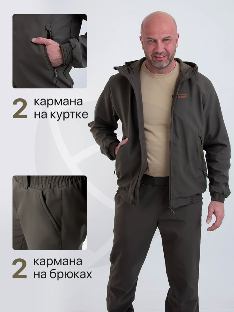 Костюм демисезонный для охоты и рыбалки, ORION Active, Барс, хаки