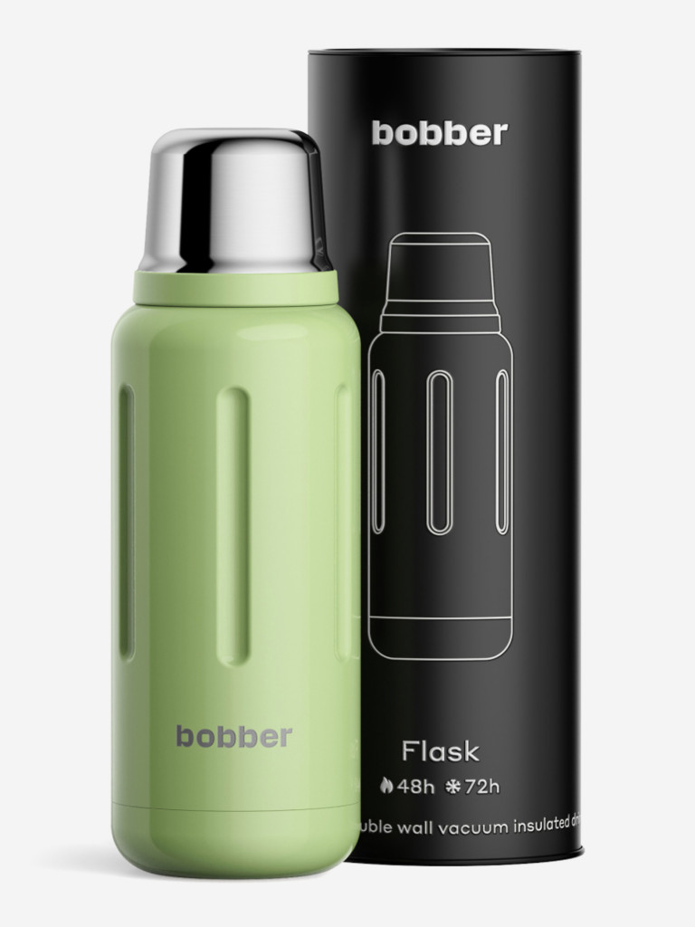 Термос вакуумный для напитков BOBBER Flask 1 литр, тепло до 48 часов, мятный