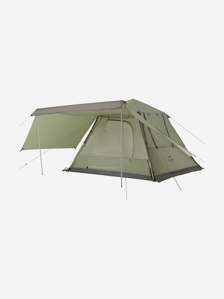 Палатка Naturehike Ango 3-местная, автоматическая, тент, снежная юбка, зеленый
