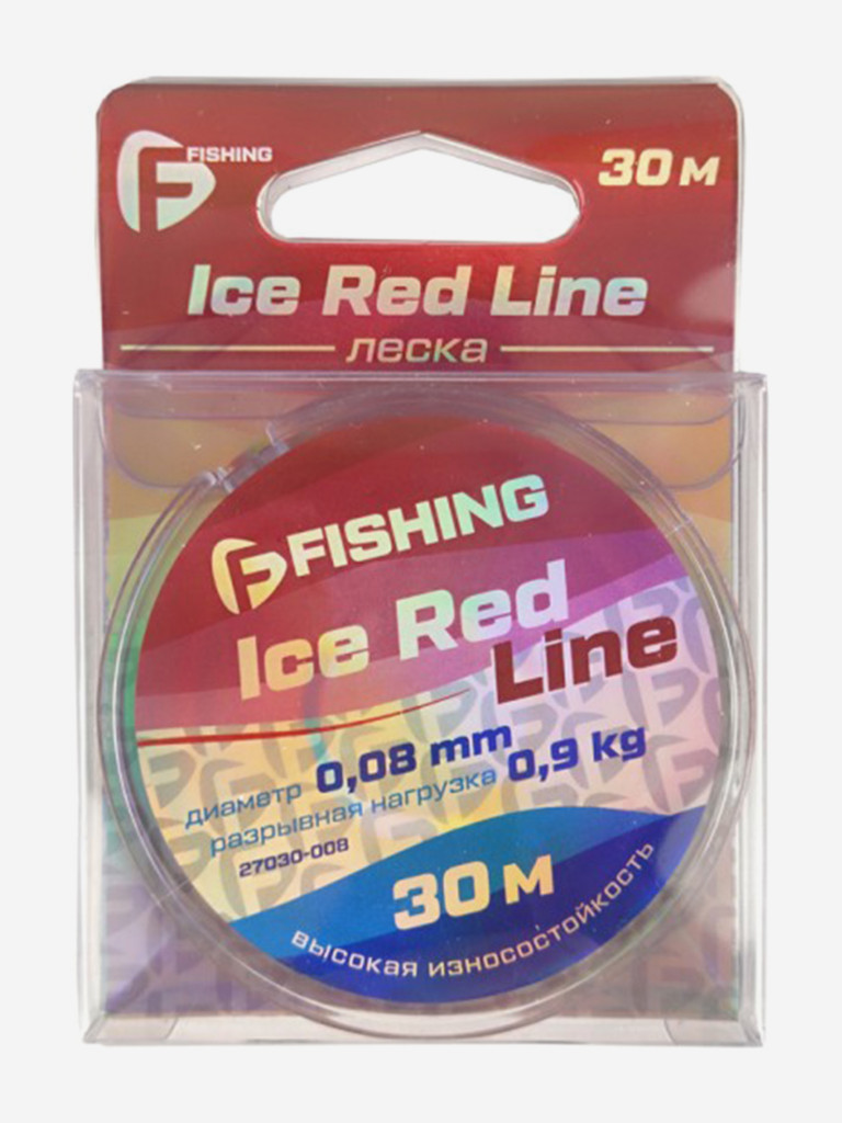 Леска F-FISHING Ice Red Line 30м 0,08мм