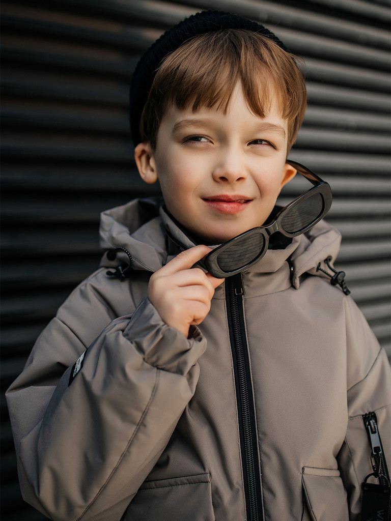 Куртка утепленная для мальчика batik Брюс природный серый