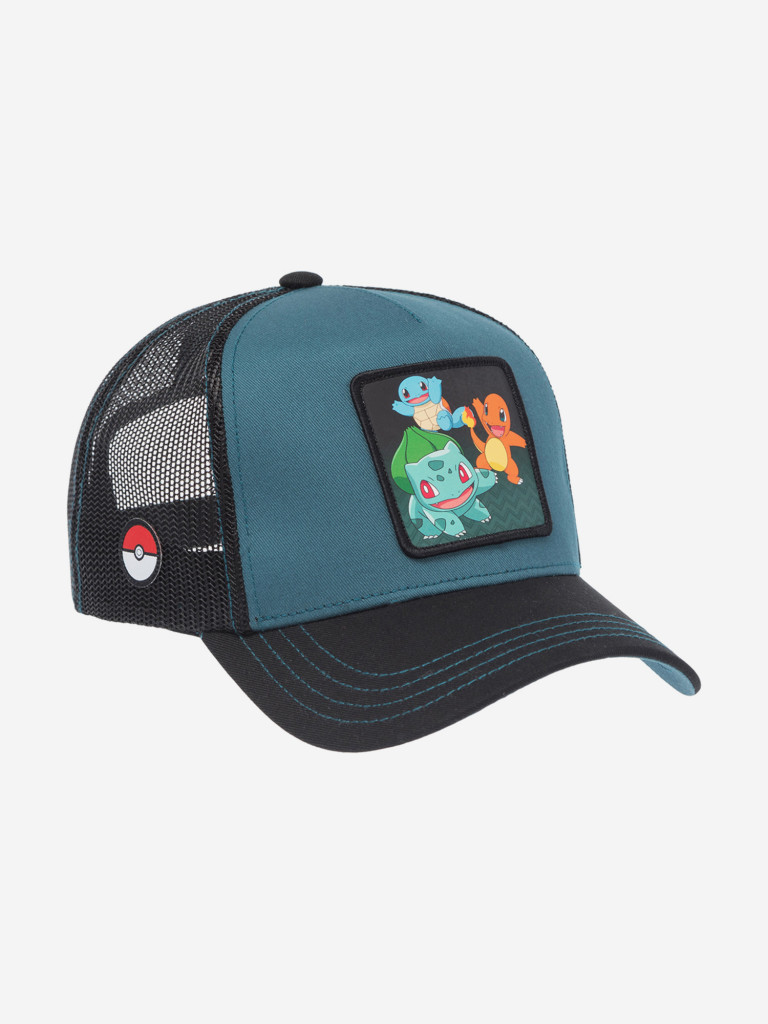 Бейсболка с сеточкой CAPSLAB CL/PKM6/1/CT/STA Pokemon Bulbasaur, Charizard and Squirtle (голубой)