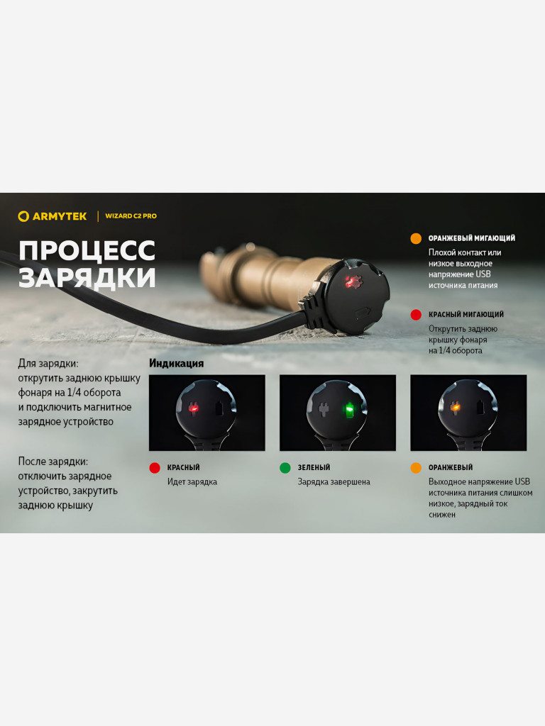 Фонарь налобный Armytek Wizard C2 Pro Magnet USB, холодный свет