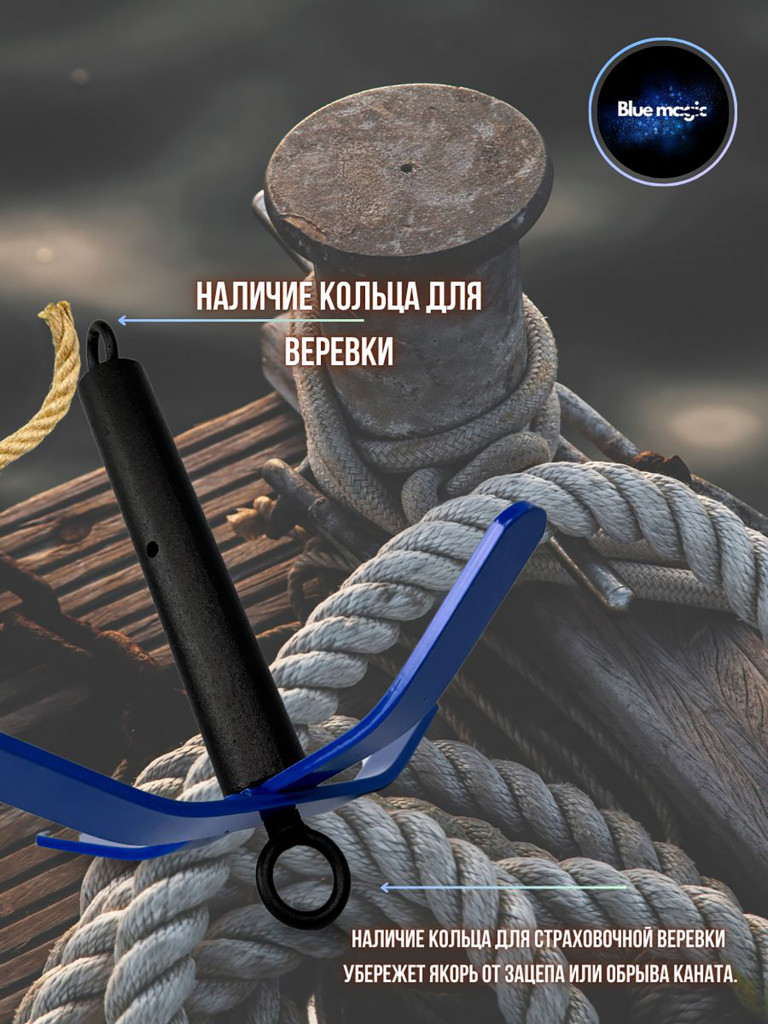 Якорь складной Blue Magic для лодок ПВХ для рыбалки 5 кг