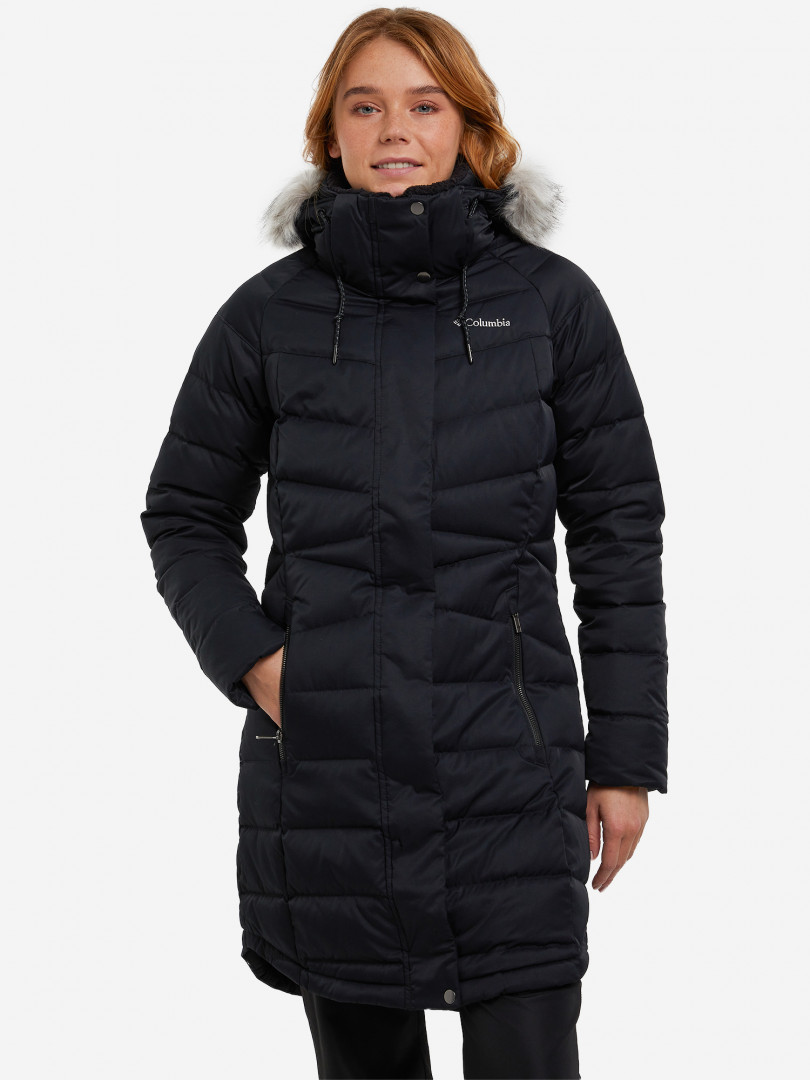 фото Пуховик женский columbia belle isle mid down jacket, черный