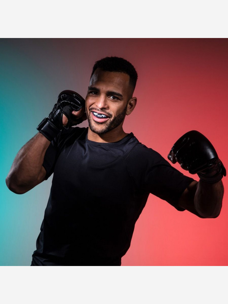 Боксерская капа взрослая, спортивная, защитная для зубов OPRO Instant Custom-Fit Jaws - Black/White/White