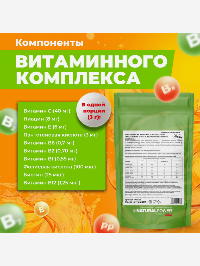 Витаминная смесь с фолиевой кислотой и биотином