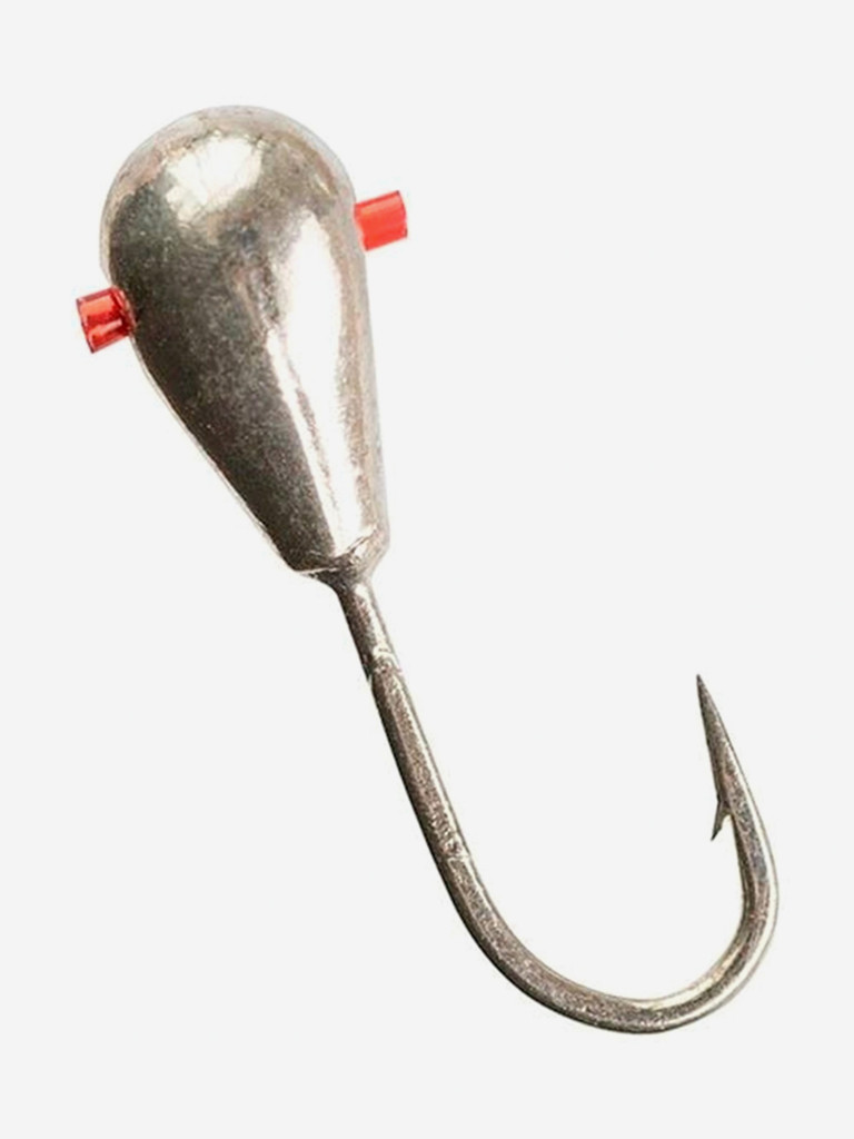 Мормышка Helios вольфрамовая Капля спорт с отверстием 4мм 1г Sil с кембриком (MW-3740C-Sil), 10 штук в упаковке