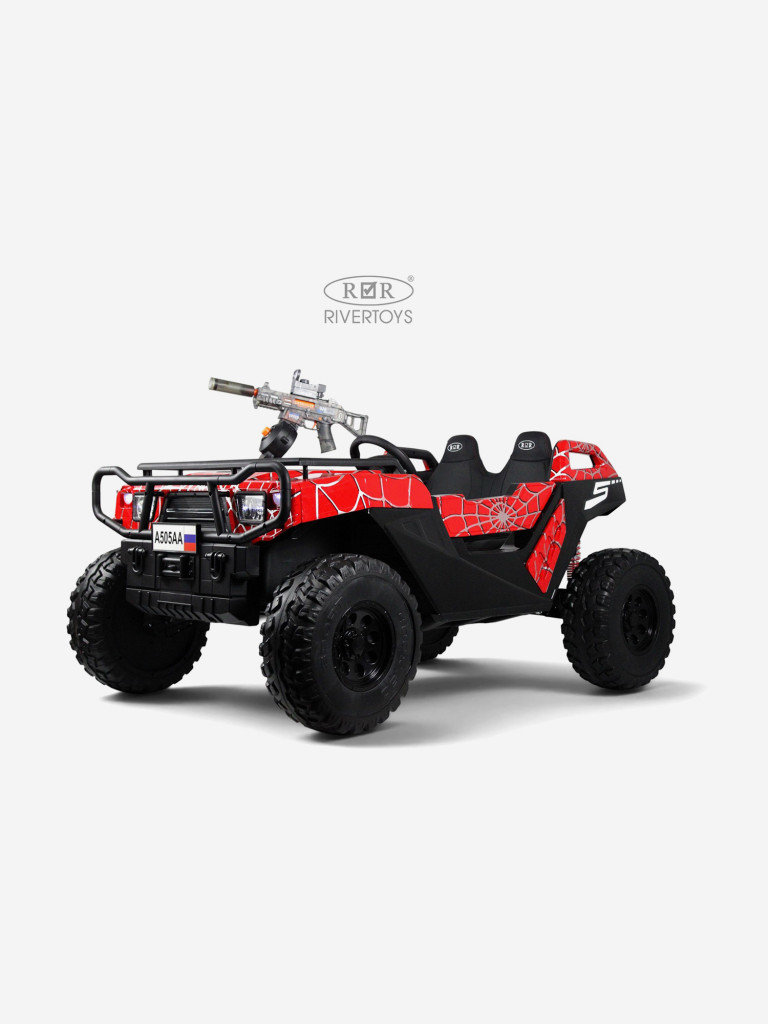 Детский электромобиль RIVERTOYS A505AA-LUX красный спайдер