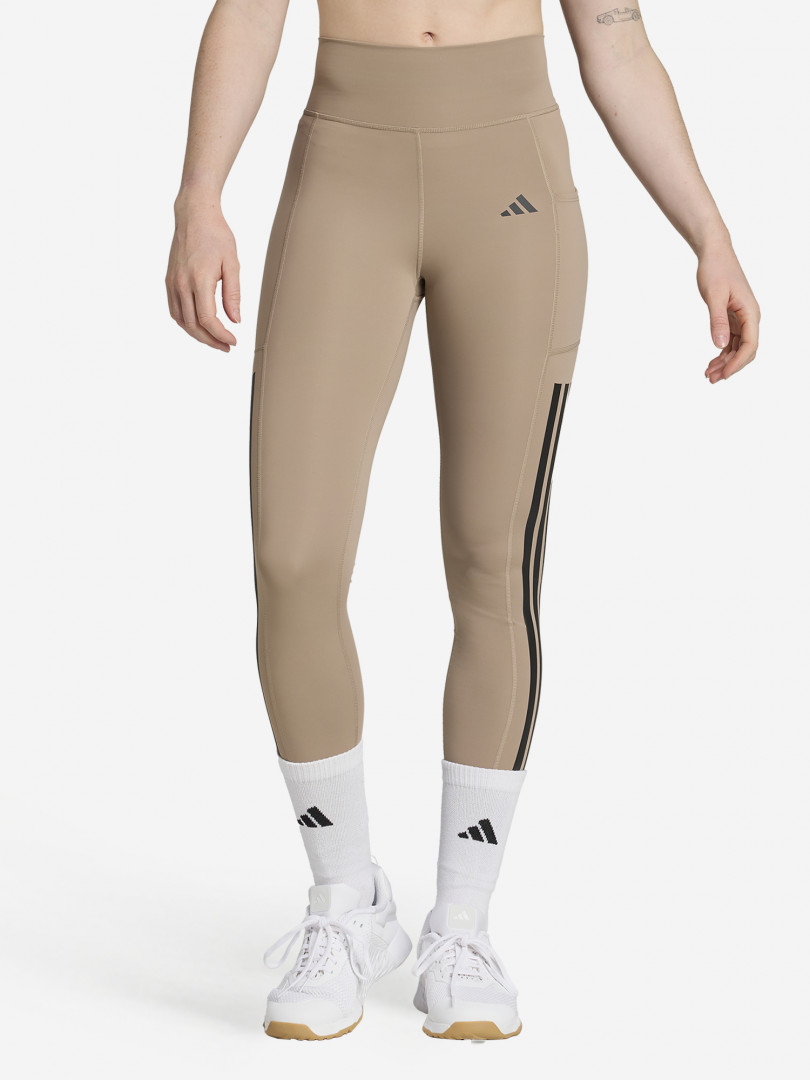 фото Легинсы женские adidas, коричневый