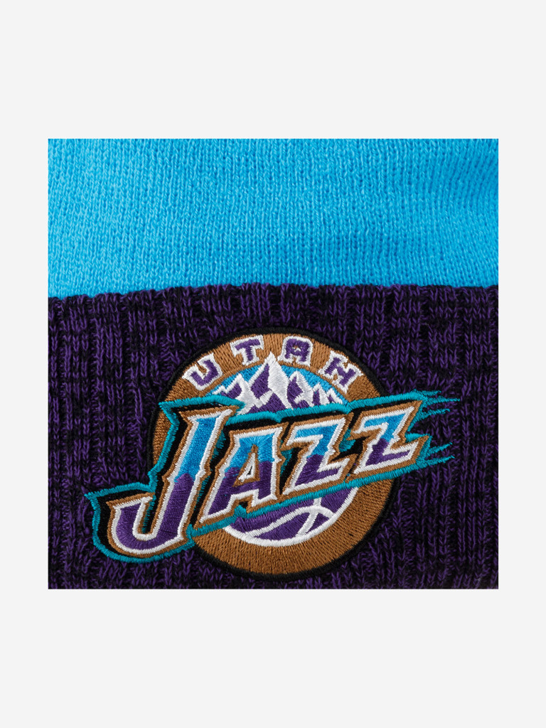Шапка с помпоном MITCHELL NESS HPCK1052-UJAYYPPPTEAL Utah Jazz NBA (голубой)