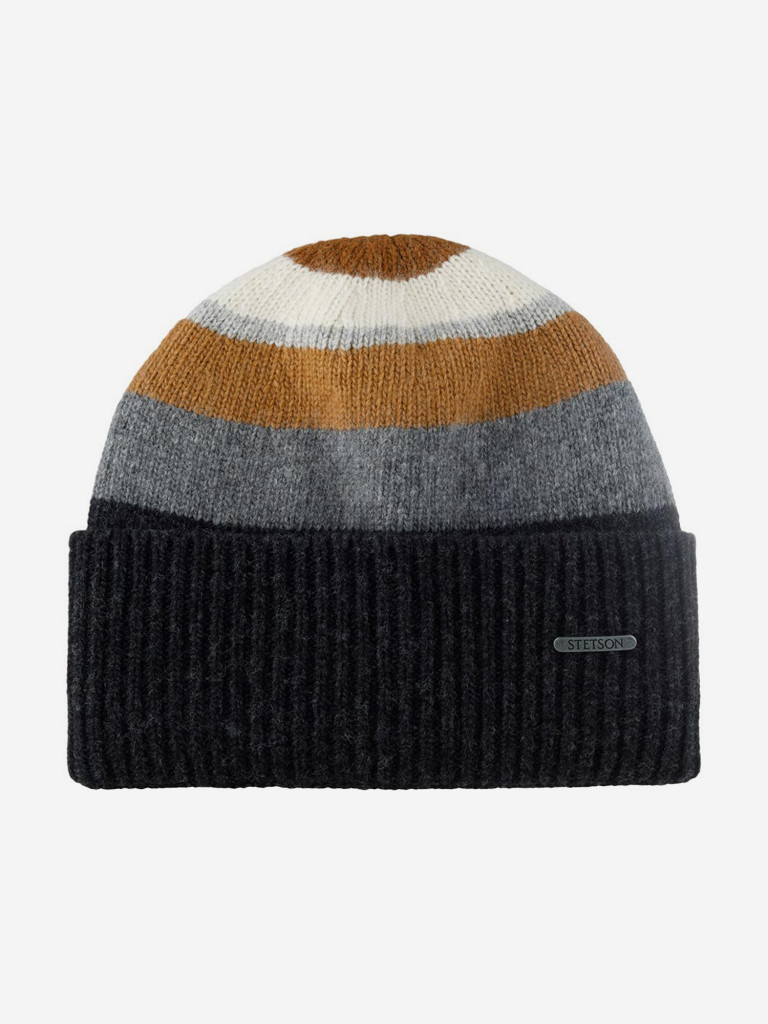 Шапка с отворотом STETSON 8599381 BEANIE WOOL (серый)