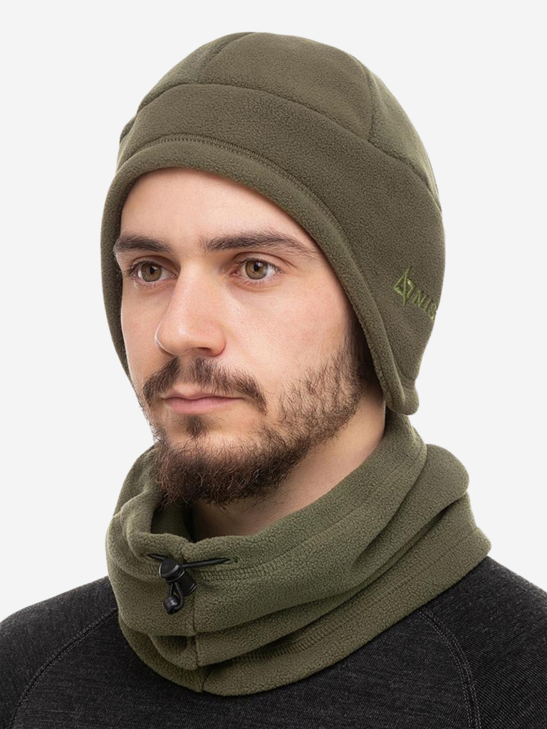 Комплект флисовый NISUS AVIOR (шапка с ушками+бафф) для рыбалки и охоты