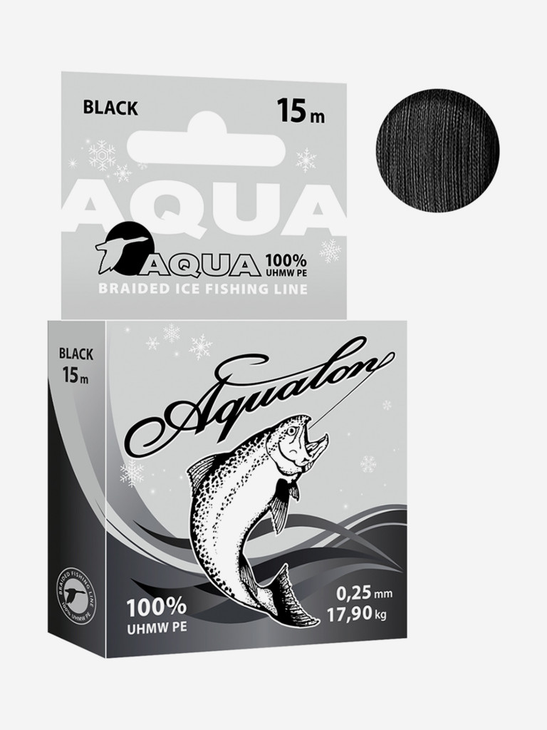 Плетеный шнур для рыбалки AQUA Aqualon Black 0,25mm 15m