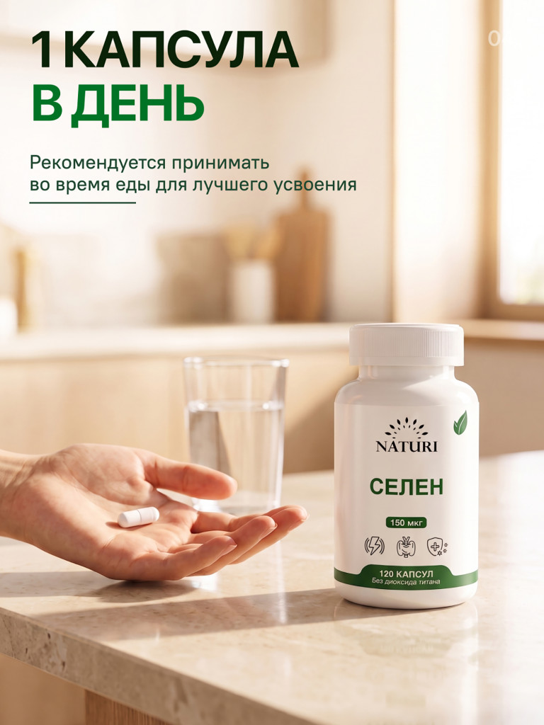 Селен NATURI, 120 капсул