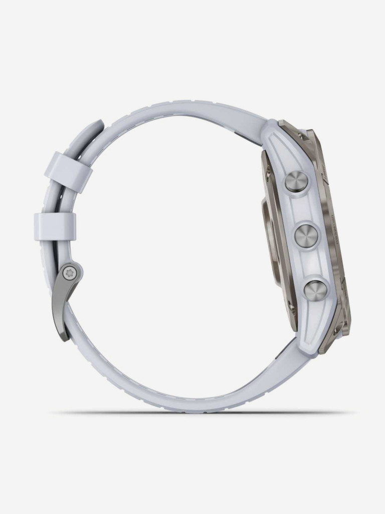 Спортивные часы Garmin EPIX PRO (Gen 2) Sapphire Edition 51 мм, титановый белый, DLC, белый силиконовый ремешок